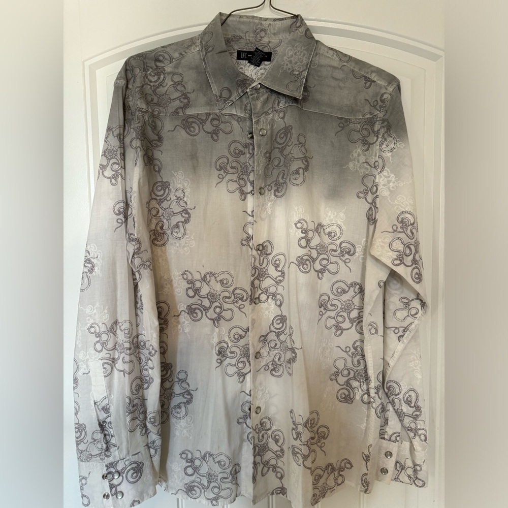 Men’s Inc. shirt, grey fade, size Large